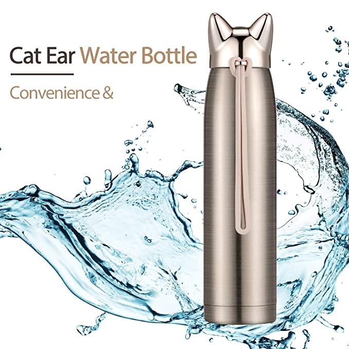 Cat Ear Water Bottle Stainless Steel Vacuum Thermos - The Umbrella store