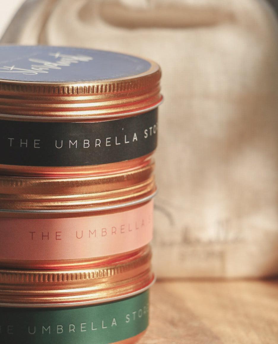 Set of 3 Tin Scented candle - The Umbrella store