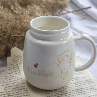 Ms. Right Coffee Mug with Lid - The Umbrella store