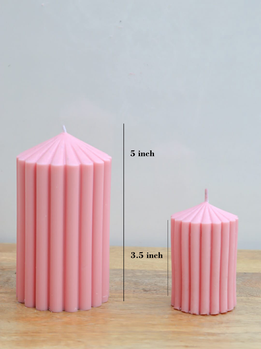 Pink Ribbed Peak Pillar- Set of 2 - The Umbrella store