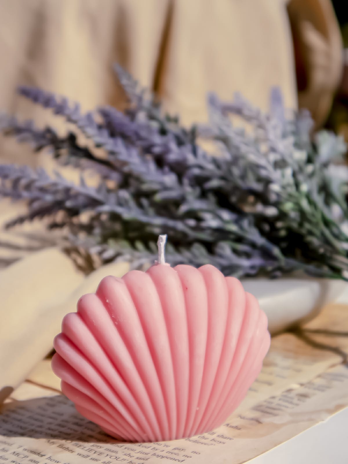 Pink Sea shell candle - The Umbrella store