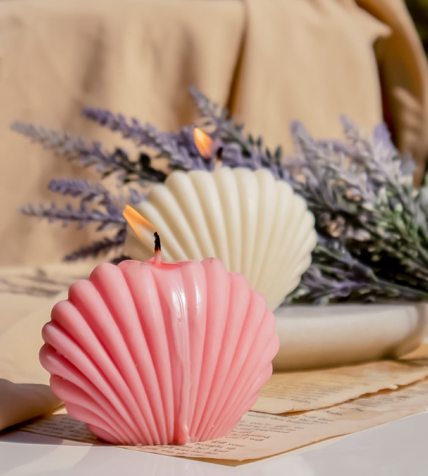 Pink Sea shell candle - The Umbrella store