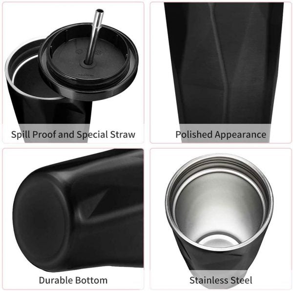 Stainless Steel Tumbler with Straw - The Umbrella store
