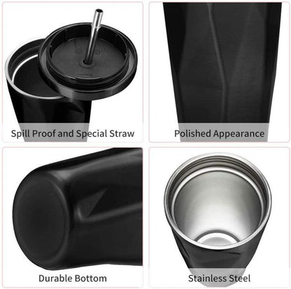 Stainless Steel Tumbler with Straw - The Umbrella store