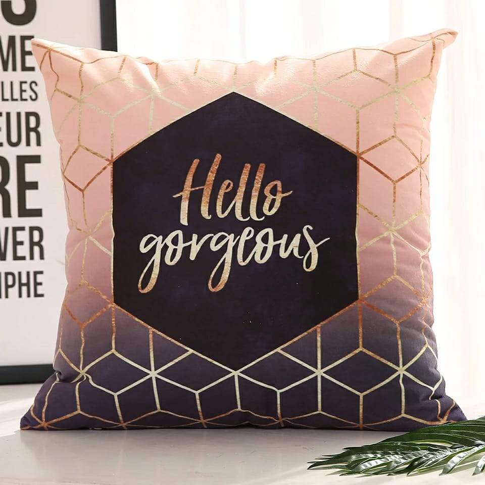 Hello Gorgeous Cushion Cover- 18X18inch - 1 pc - The Umbrella store