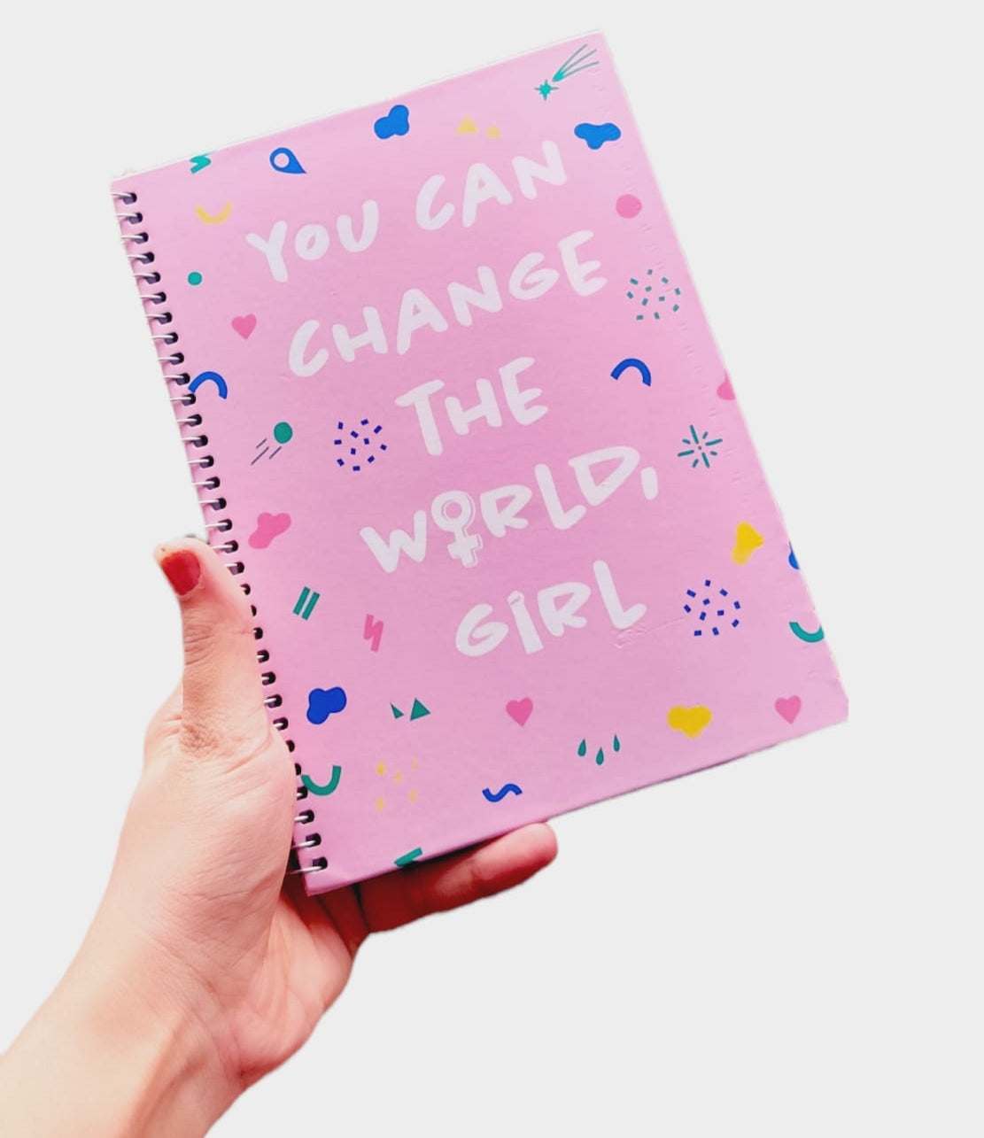 "You Can Change The World'' Spiral Notebook Journal for Girls - The Umbrella store