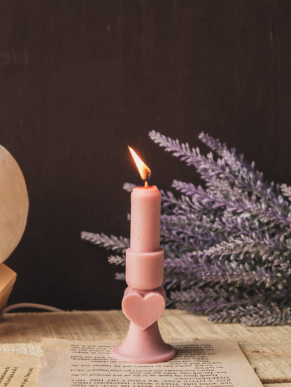 Heart Mini Pillar Candle-Unscented Organic Soy Wax Candle, Pastel Colors - The Umbrella store
