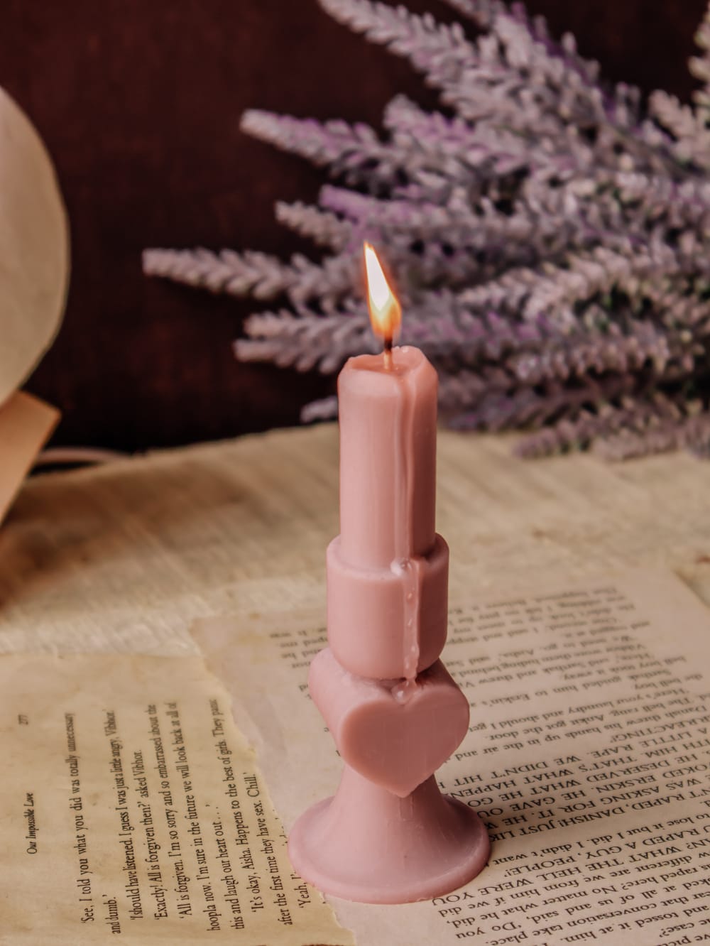 Heart Mini Pillar Candle-Unscented Organic Soy Wax Candle, Pastel Colors - The Umbrella store
