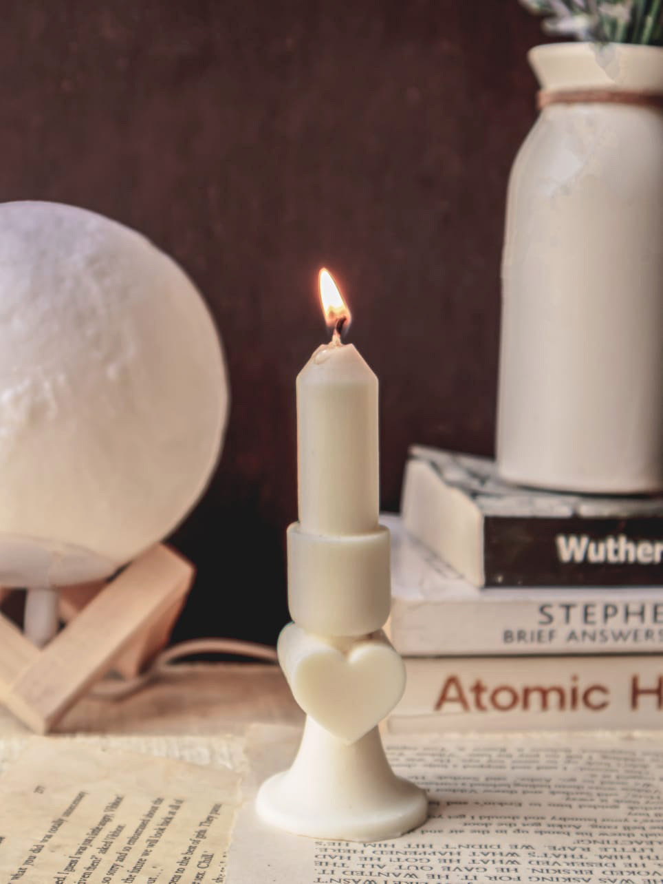 Heart Mini Pillar Candle-Unscented Organic Soy Wax Candle, Pastel Colors - The Umbrella store