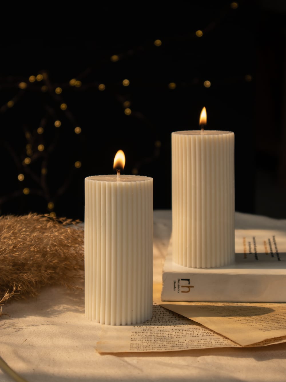 Ribbed Pillar Soy Candle - The Umbrella store