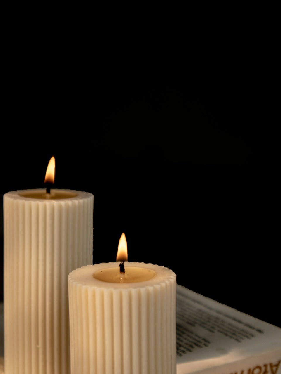 Ribbed Pillar Soy Candle - The Umbrella store