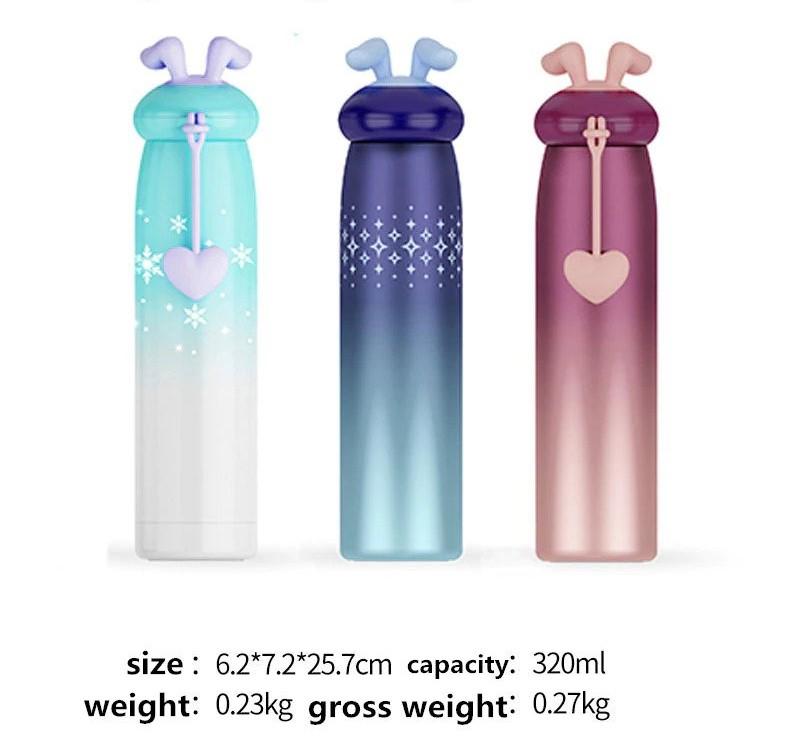 Water Bottle Bottles Flask Women Small Cute 320ml Stainless Steel