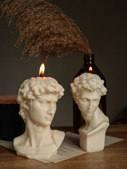 Set of Apollo and David Sculpture Candle