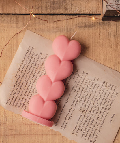 Heart Shaped Pillar Candle | Heart Soy candle - The Umbrella store