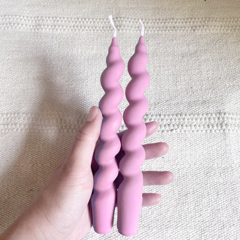 Twisted Pillar Candle | Spiral Soy candle - The Umbrella store